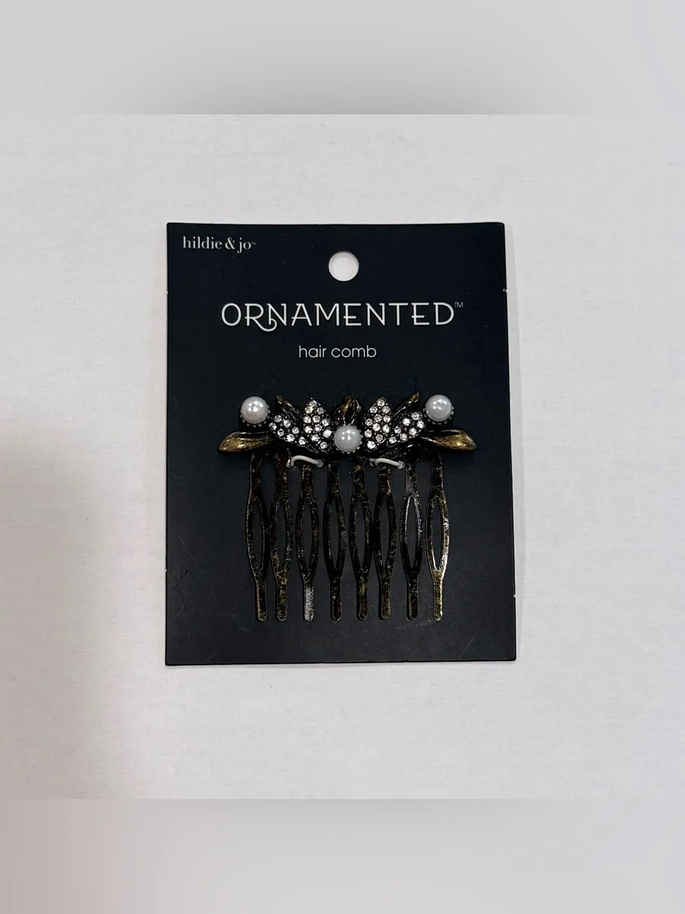 NEW hildie & jo ornamented antique gold hair comb